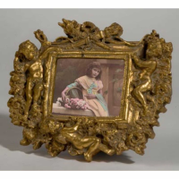 Gold Gilt Leaf Landscape Photo Photo Frame With Cherubs