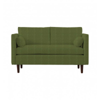 Retro Style Placido Olive Velvet Fabric Upholstered Living Room 2 Seater Sofa 88x142cm