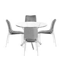 Value Nova 100cm Round Dining Table And 4 Grey Zula Chairs