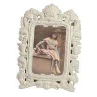 White Clay Paint Portrait Photo Frame