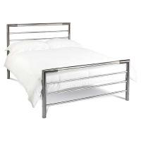 Modern Style Urban Nickel And Chrome Finish 5ft 150cm King Size Bedstead