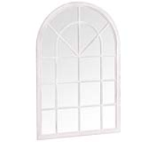 Small Arched Window Mirror White