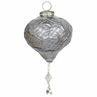 The Noel Collection Smoked Midnight Tear Drop Bauble