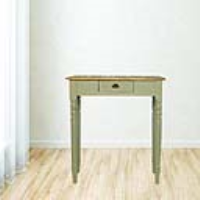 Nordic Style Grey Painted 1 Drawer Writing Desk Hallway Console Table On Fluted Legs