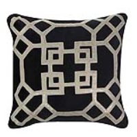 Unfilled Geometric Black And Gold Velvet Cushion