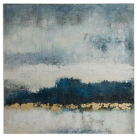 Nova Large Navy And Gold Hand Painted Canvas
