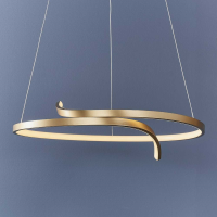 Modern Abstract Circular Brushed Gold Large Pendant Light 57cm Diameter