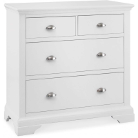Hampstead Modern Style White Painted 2 Over 2 Bedroom Chest Of Drawers 90 x 99cm