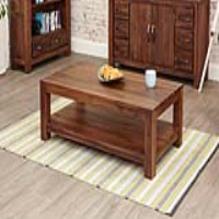Solid Walnut Coffee Table Plain Rectangular Shape Dark Wooden Finish