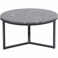 Modern Shoreditch Black Metal And Grey Mable Travisso Round Large Coffee Table 42 x 80cm
