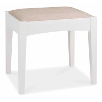 Hampstead Two Tone Ivory Painted Bedroom Dressing Table Stool With Sand Fabric Seat Pad