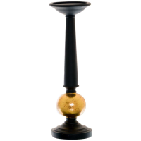 Black And Gold Small Column Candle Stand
