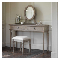 Traditional Style Mindy Wood Parquet Glazed 2 Drawer Dressing Table 80x120cm