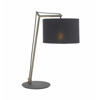Modern Style Antique Nickel Black Cotton Double Insulated Arc Table Lamp 52 x 43cm