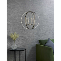 Modern Metal Round Cage Design Height Adjustable 6 Pendant Light 50cm Diameter