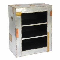 London Industrial Aluminium And Copper 3 Shelf Bookcase