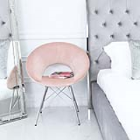 Value Orb Chrome And Pink Velvet Chair