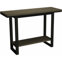 Tivoli Weathered Dark Oak Industrial Modern Large Console Hall Occasional Table With Shelf 112x77x38cm