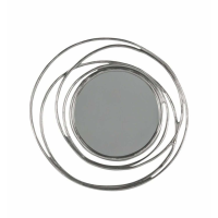 Modern Round Swirl Wire Framed Satin Silver Finish Wall Hanging Mirror 68cm Diameter