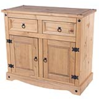 Corona Industrial Natural 2+2 Drawers Small Sideboard with Exposed Hardware 80.6x91cm