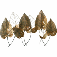 Helena Copper Metal Leaf Antique Golden Artistic Wall Plaque Art 147x96.5x8cm