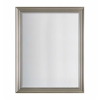 Haylen Modern Style Brushed Silver Finish Rectangular Bedroom Wall Mirror 119x94cm