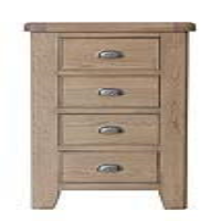 Modern And Chunky Smoked Oak Wood Lacquered Finish 4 Drawer Bedroom Chest 100 x 60cm