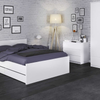 Modern White High Gloss Small 3 Drawer Bedroom Chest With Recessed Handles 70.1 x 77cm