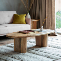 Solid Natural Wood Crafted Coffee Table