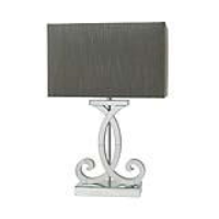 Hera Clear Mirror Table Lamp With Grey Shade