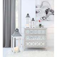 Set Of 3 White And Grey Wood Lanterns