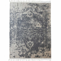 Hannut Hand Woven Pit Loom Grey And Natural 160x230cm Hemp Rug