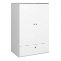 Alba 2 Door 1 Drawer Wardrobe White