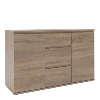 Modern Simple Dark Oak Wide Sideboard Buffet 3 Drawers 2 Doors 120cm x 84cm