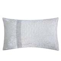 Unfilled Small Pure White With Side Diamante Stripe Cushion