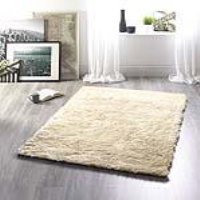 Origins Glamour Cream Fur Polyester Hand Tufted Large Rug 160x230cm