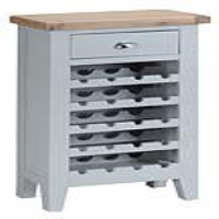 Modern Style Oak Wood Top White Painted Kitchen Wine Cabinet With Drawer 96 x 60cm