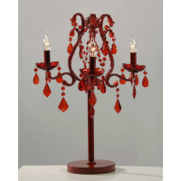 Marie Therese Red Candelabra (electric) red Crystals 3 Arm