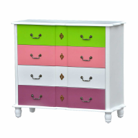 Multi Colour Fronted White 4 Drawer Chest of Drawers