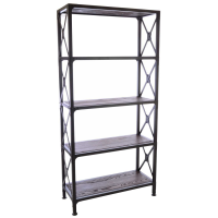Fitzroy Modern Style Metal 3 Shelf Open Living Room Display Bookshelf 166 x 81cm