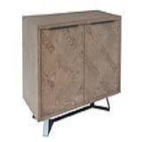 Aged Grey Oak Wood Standard Large Sideboard Cabinet Buffet Parquet Front 80 x 100cm