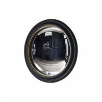 Modern Style Round Black And Gold Convex Glass Porthole Wall Mirror 50cm Diameter
