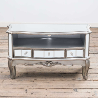 Annabelle Mirrored Glass 3 Drawer TV Media Unit French Vintage Style