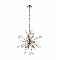 Sputnik Modern 9 Pendant Ceiling Wall Lighting Silver Nickel On Chain 120 x 50cm