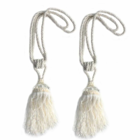 White Tassel With Crystal Pair