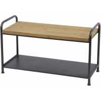 Kempsey Urban Chic Fir Wood Bench With Iron Tubular Frame