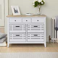 Urban Chic Grey Painted Medium Compact Sideboard Buffet Servery Cupboard