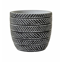 Pot Black White Small