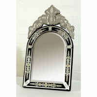 Venetian Table Mirror Arched Black