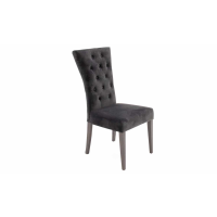 Modern Charcoal Velvet Fabric Upholstered Buttoned Kichen Dining Room Chair